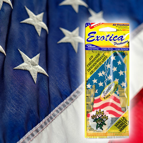 吊り下げ型 ヤシの木タイプ芳香剤 USA国旗&バニラ